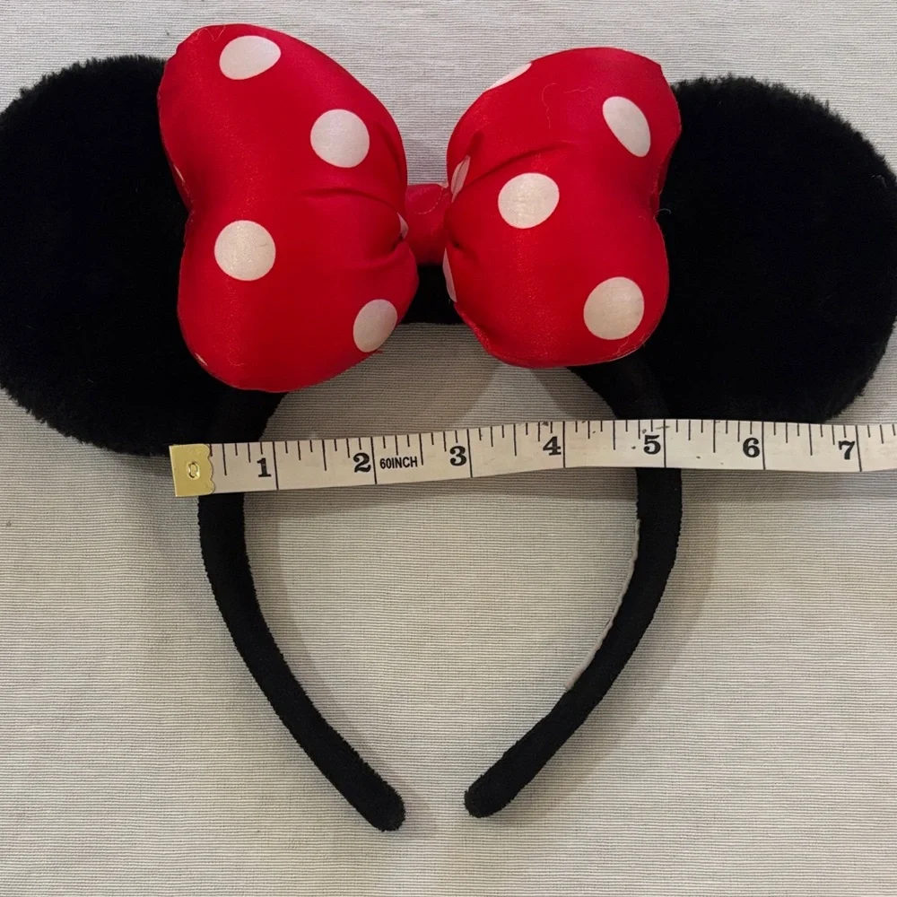 Red and Black Minnie Mouse Ears Headband